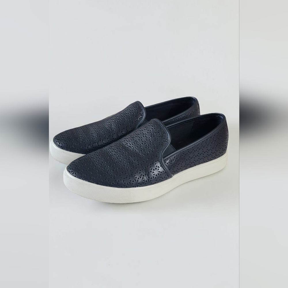 Under Armour Black Leather Perforated Slip-On Casual Sneakers, Women's 7
